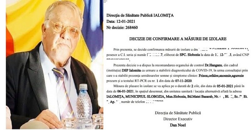 Diagnosticat, chipurile, în 7 noiembrie 2020, primeşte Decizia DSP abia în 12 ianuarie 2021